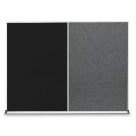 United Visual Products Triple Door Radius Plus Corkboard, 72" x UV8005PLUS-BRONZE-FORBO